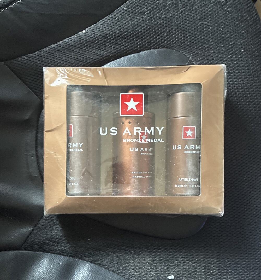 US Army Bronze Medal 3.4oz EDT & 5.0 0z AFTERSHAVE & 5.0 oz SHOWER GEL SET NEW.!